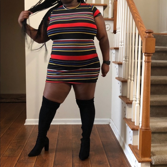 Stripped mini dress - Picture 1 of 2